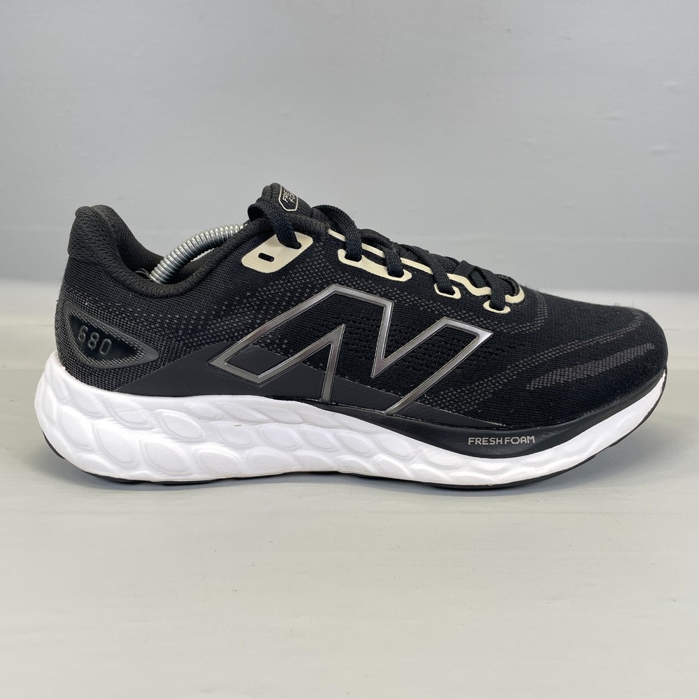New Balance 680 V8 Running Shoes Womens Size 9 Black Mesh Lace Up Casual Sneaker